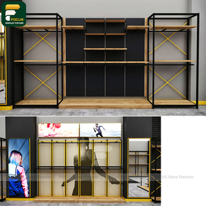 Custom Garment Boutique Display Rack Clothing Cabinet <b>Wall</b> Shelving Reception Counter Lighting Fixture - Product Image 6