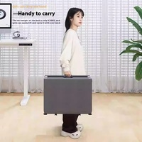 Lit de Sieste Convertible Moderne et Portable pour une Personne, Pliable pour la Maison, le Salon, l'Hôpital, l'École, avec Cadre Métallique et Tissu