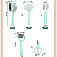 Logo personnalisé Accessoires pour animaux de compagnie Chat nettoyage brosse pour animaux de compagnie coupe-ongles Kit de cinq pièces chien épilateur brosse ensemble de toilettage