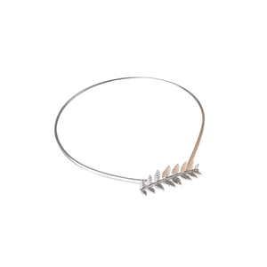 Cadena de cintura elástica de metal estilo hoja para mujer, 1 cm, cadena corporal de moda, uso diario, chapado en aleación de zinc - Product Image 1