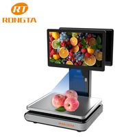 Timbangan RONGTA AI Layar Sentuh Ganda 15,6 inci, Layar Elektronik, 15kg/30kg, Printer Terintegrasi, OEM untuk Penggunaan Retail & Supermarket