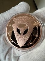 Pièce de monnaie commémorative personnalisée en cuivre pur 999 de 1 once, avec logo et motif en relief, pour un fini brillant – Approvisionnement direct