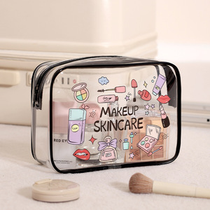 <b>Transparent</b> Cosmetic <b>Bag</b> <b>Makeup</b> Skincare Portable Travel Toiletry Case With Zipper Clear Storage Pouch For Women Men - Product Image 1