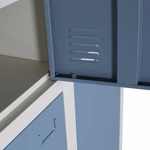 Armoire en acier avec serrure à clé, rangement en métal, 2 niveaux, simple, 1 porte, casier - Product Image 4