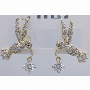 Polsini auricolari in lega di lusso di alta qualità da donna con diamanti intarsiati alla moda e alla moda-per matrimoni e feste - Product Image 1