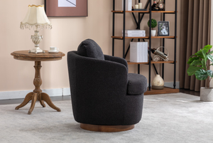 Modern Oversized Swivel <b>Armchair</b> Soft Fabric Accent Chair Wood Base for Living Room Apartment <b>Dining</b> Hotel Villa Bar Use - Product Image 4