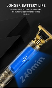 Recortadora de Pelo Profesional Inalámbrica Recargable con Cuchilla en T para Hombres, <span class=keywords><strong>Afeitadora</strong></span> de Barba para <span class=keywords><strong>Cabeza</strong></span> Calva con Ajuste a <span class=keywords><strong>Cero</strong></span> - Product Image 4