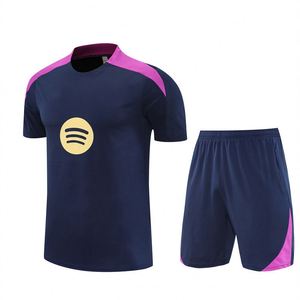 Uniformes de Fútbol de Verano, Conjunto de Entrenamiento de Manga Corta, Jersey 25/26 Barcelona, Transpirable, Poliéster, Secado Rápido, Cuello Redondo, Unisex - Product Image 2