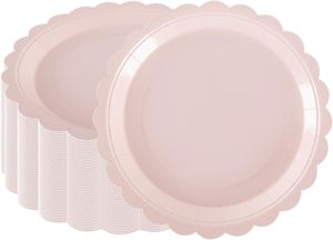 Premium <b>Disposable</b> Plastic <b>Plates</b> with Elegant Lace Patterns for Wedding Celebrations and Banquet Events - Product Image 1