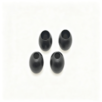 Ajusteur de cordon en plastique noir de forme ovale avec deux tailles d'ouvertures pour le serrage de cordes et de sangles