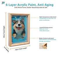 Portrait d'animal de compagnie personnalisé en acrylique peint à la main en 3D, relief moderne, art mural personnalisé, cadeau