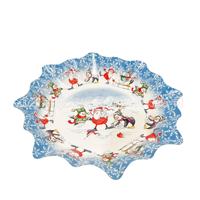 Assiettes jetables en papier bonhomme de neige de dessin animé européen américain de 11 pouces fournitures de fête à thème de Noël transfrontalier vaisselle pour