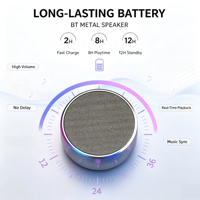 Mini haut-parleur portable en métal BS01 sans fil BT5.0 5W avec subwoofer stéréo 3D, prise en charge AUX, carte TF, contrôle par application, pour la maison, l'extérieur et les voyages