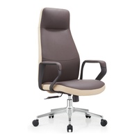 Chaise de bureau ergonomique moderne en cuir, dossier haut, pivotante à 360°, inclinable, hauteur réglable et garantie de 5 ans