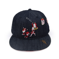 Gorra de Perfil Alto con Diseño de Cultura Tradicional China, OEM ODM, Gorra Plana de Sarga de Algodón con Bordado 5950, Tallas S/M/L
