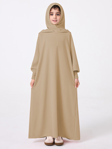 2025 Ramadan moyen-orient musulman <span class=keywords><strong>Abaya</strong></span> <span class=keywords><strong>fille</strong></span> robe à capuche couleur unie à capuche manchette conception Kebaya Robe Robe - Product Image 5