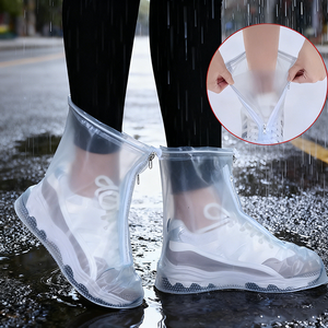 Chaussures de protection imperméables en PVC OEM/ODM pour festivals de musique en plein air par temps de pluie, <span class=keywords><strong>surchaussures</strong></span> réutilisables antidérapantes avec fermeture éclair, couvre-chaussures de neige - Product Image 1
