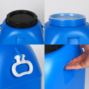 50L recyclable de qualité alimentaire épaissi en plastique sérigraphié seau Enzyme stockage de l'eau chimique seau baril <span class=keywords><strong>bleu</strong></span> noir <span class=keywords><strong>couvercle</strong></span> - Product Image 4