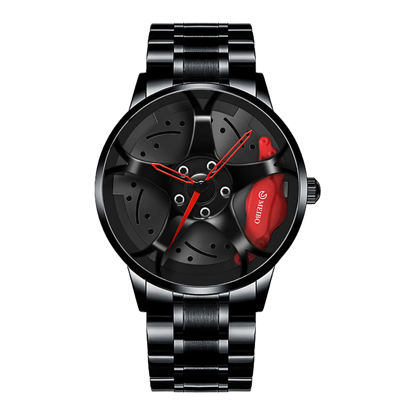 High Quality Unique Sports Wheel Watches Men Wrist Cool 3D Design Black Car Wrist Watch mw12