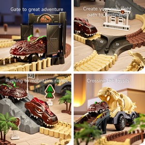 Tumama Kids Fun <strong>Car</strong> <strong>Toys</strong> Dinosaur Skeleton <strong>Car</strong> Track <strong>Toy</strong> <strong>Set</strong> 194pcs Educational Racing Track Building <strong>Games</strong> for Children
