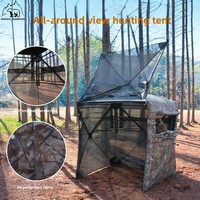 Tente de chasse camouflage forestier à perspective unilatérale, à quatre côtés, montage rapide, prête à l'emploi, en tissu polyester