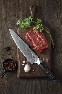 KEENHOPE 8 pollici splendido coltello <span class=keywords><strong>da</strong></span> Chef germania Din 1.4116 in acciaio inox Laser modello damasco colore manico in legno <span class=keywords><strong>coltelli</strong></span> <span class=keywords><strong>da</strong></span> <span class=keywords><strong>cucina</strong></span> - Product Image 6