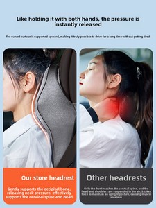 Car Headrest Neck Pillow Backrest <b>Cushion</b> Drivers Seat Pillow for In-vehicle Use Waist Support <b>Cushion</b> Set Polyester <b>Memory</b> - Product Image 3