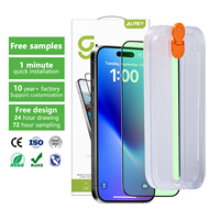 Protection d'écran en verre anti-lumière bleue et anti-reflet 2.5D de qualité supérieure pour téléphone portable avec plateau d'installation pour iPhone 16 15 14 13