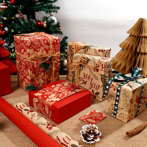 Fábrica al por mayor 80g Navidad personalizado papel de regalo de lujo 43*300cm papel de regalo para embalaje - Product Image 5