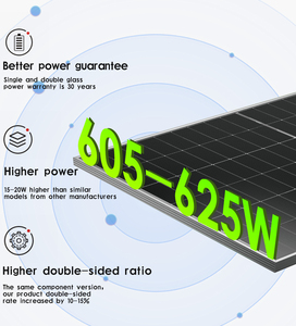 Módulo Solar Fotovoltaico Monocristalino Bifacial HJT SOLAR China 605W 600W 610W 620W, Paneles Solares Totalmente Negros, Precio de Paneles Solares - Product Image 3