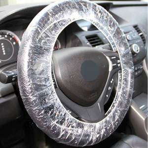 Couvercle de <span class=keywords><strong>volant</strong></span> <span class=keywords><strong>jetable</strong></span> en <span class=keywords><strong>plastique</strong></span> extensible, 100 pièces, protecteur pour voiture - Product Image 2
