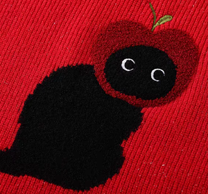 Apple <strong>Cat</strong> Crocheted Embroidery Spring Animal Sweet Casual <strong>Women's</strong> Long-sleeved Knitwear <strong>Jumper</strong> - Product Image 6