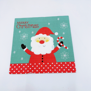 Großhandel 330mm*330mm 2-lagige 4-fach Gefaltete Weihnachtsmann-Bedruckte Papier-Einweg-Cocktailservietten Weihnachtsbestände - Product Image 5