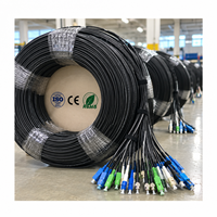 Câble de raccordement FTTH extérieur avec messager en acier SC APC G657A1 G657A2, longueur personnalisée pour accès télécom
