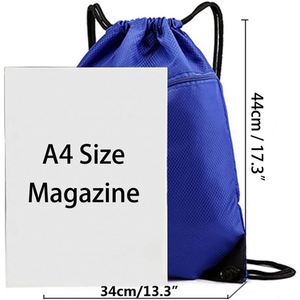 Custom Custom Logo Gym <b>Backpack</b> Water Resistant Polyester <b>Drawstring</b> Bag with Zipper Folding Style and Letter Pattern - Product Image 3