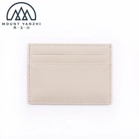 Dompet Kartu Kulit Mewah Tipis Pria Wanita Grosir MOQ Rendah, Logo Custom, Tempat Kartu Kredit, Tanpa Penutup, Tebal 30MM