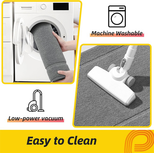 Alfombra gris absorbente resistente a la suciedad para cocina, alfombra lavable a máquina antideslizante para cocina, cómoda alfombra de pie - Product Image 5