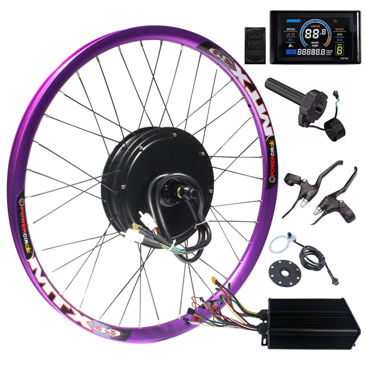 Écran violet SW900 + accélérateur Surron