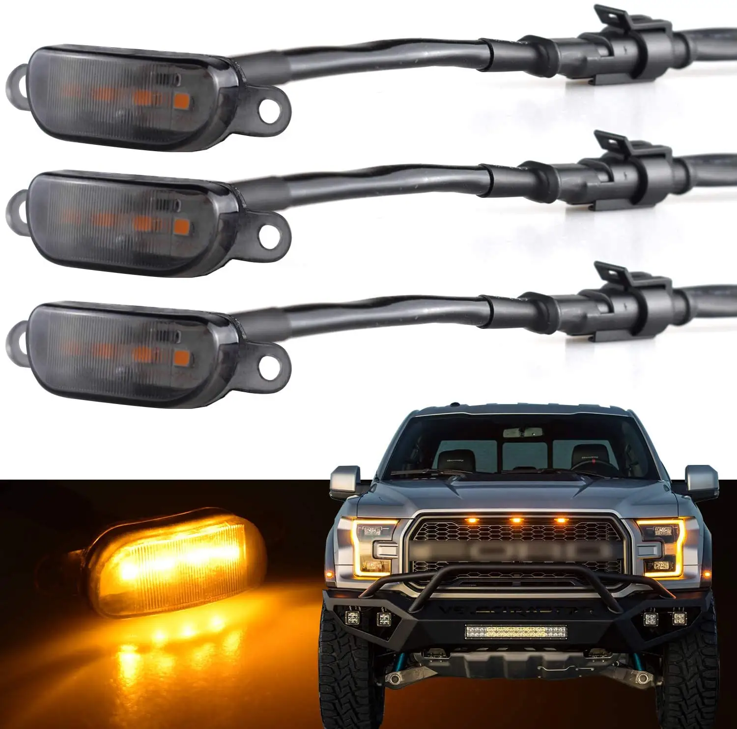 Ön ızgara ışıkları 2004 2019 Ford F 150 Raptor 2013 2018 Dodge Ram 1500 Raptor tarzı satış sonrası ızgara ızgaraları