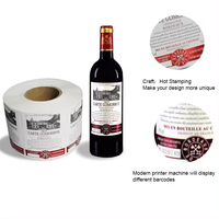 Etiqueta de Lámina Dorada Premium con Impresión Personalizada, Etiqueta Metálica para Botellas de Vino con Relieve, Impresión UV y Recubrimiento Impermeable