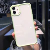 Mignon Couleur Clair Silicone Acrylique Téléphone étui pour iphone 16 15 14 13 12 11 Pro Max XR X XS Simple Antichoc Couverture Arrière Cas