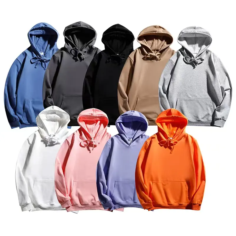New Spring and Autumn Season 300g Cotton Women's Terry Round Neck Solid Large Hoodie