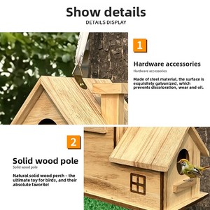 Casette per <span class=keywords><strong>Uccelli</strong></span> in Legno Rinforzato di Media Dimensione in Vendita, Nidi per <span class=keywords><strong>Uccelli</strong></span> da Appendere per Esterni - Product Image 3