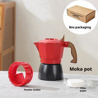 Caffettiera Moka a Doppia Valvola di 6a Generazione, Portatile per Uso Esterno, Compatta per Casa, Ottagonale Classica in Alluminio