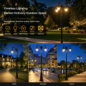 Lampione da Giardino Classico all'Ingrosso, Lampada da Esterno IP65 Impermeabile in Alluminio, Luci LED Vintage per Illuminazione Paesaggistica di Ville e Giardini - Product Image 4
