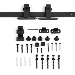 RHETECH 2024 Rails en acier <span class=keywords><strong>noir</strong></span> moderne Meilleur vendeur <span class=keywords><strong>sur</strong></span> Alibaba pour armoire en bois Mécanisme de système de voie de quincaillerie de <span class=keywords><strong>porte</strong></span> de grange <span class=keywords><strong>coulissante</strong></span> - Product Image 2