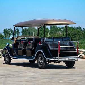 Nieuwe elektrische vierwielige stalen sightseeingbus, klassiek model, 8-11 zitplaatsen voor toeristische attracties en luchthavenvervoer - Product Image 3