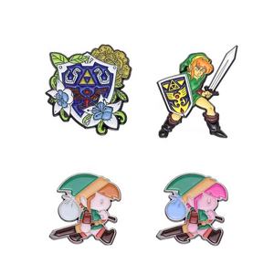Vente en gros de la légende de <span class=keywords><strong>Zelda</strong></span> Souffle de sauvage Badge en métal Link's Kingdom Tears Shield Pins Magnet Art Logo <span class=keywords><strong>Souvenir</strong></span> Broche Pinn - Product Image 4