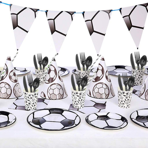 Ensemble de vaisselle jetable sur le thème du football, fournitures pour fête d'anniversaire sur le thème du football - Product Image 5