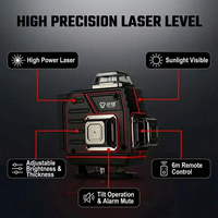 Niveau laser AiYiCheng à faisceau vert 3D 12 lignes, réglage manuel, nivellement automatique 360° vert